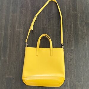 Melrose and Market Sunny Yellow Leather Tote with Adjustable Strap